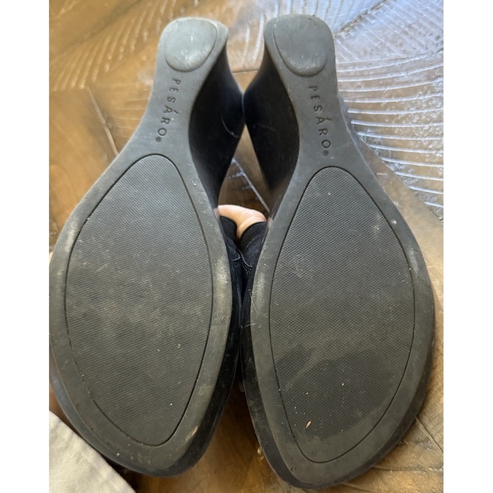 PESARO BLACK Slip On Sandle Clog Size 9 Leather Strap Y2k 90's Comfy Staple - Picture 5 of 8